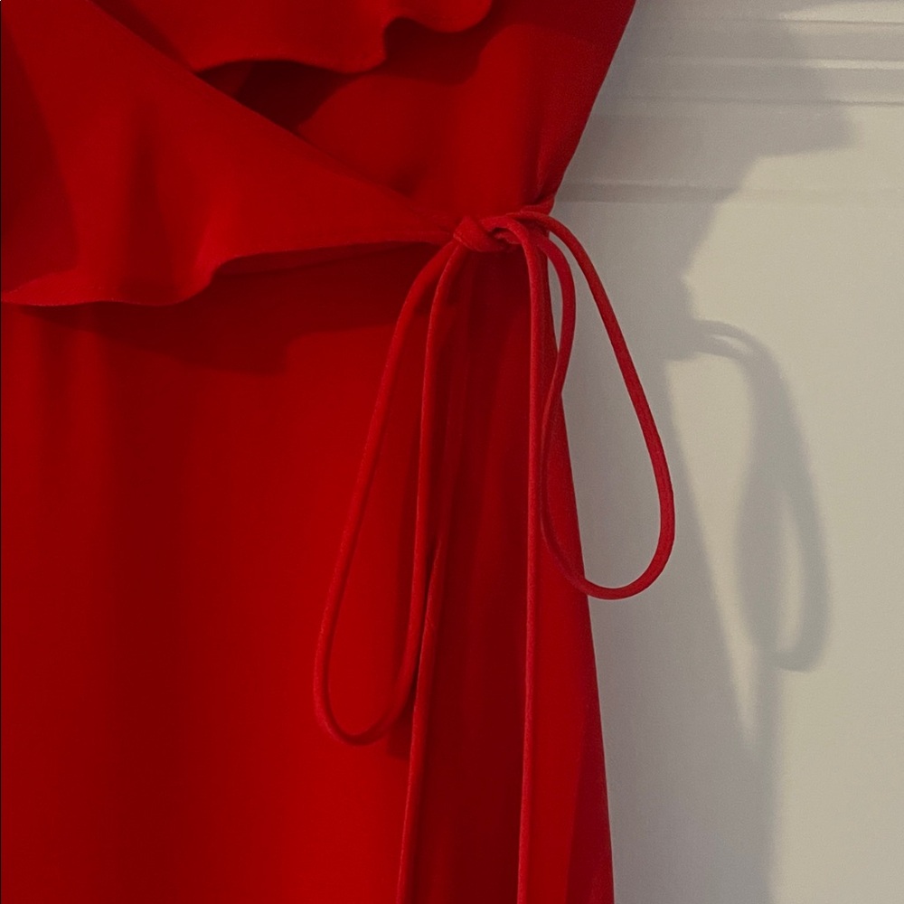 bebe Red Ruffle Mini Dress - Picture 2 of 6